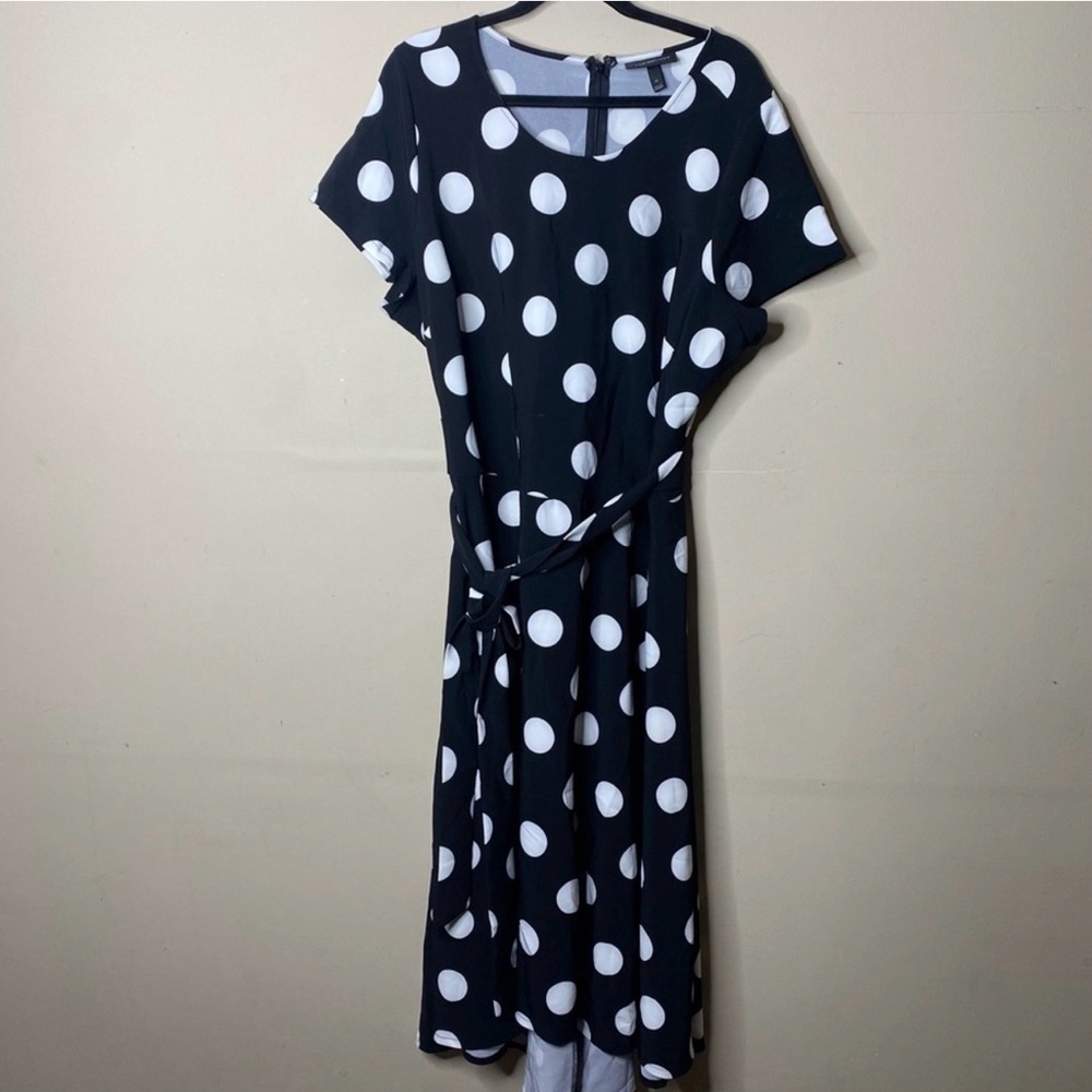 Lane Bryant Black and White Polka Dot Dress - Picture 2 of 6